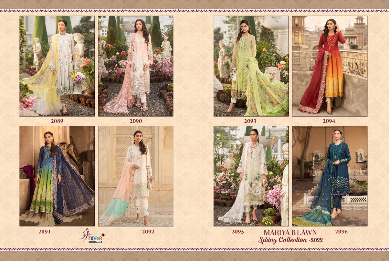 Shree Mariya B Lawn Spring 2022 Heavy Wedding Wear Cotton Pakistani Salwar Kameez Collection